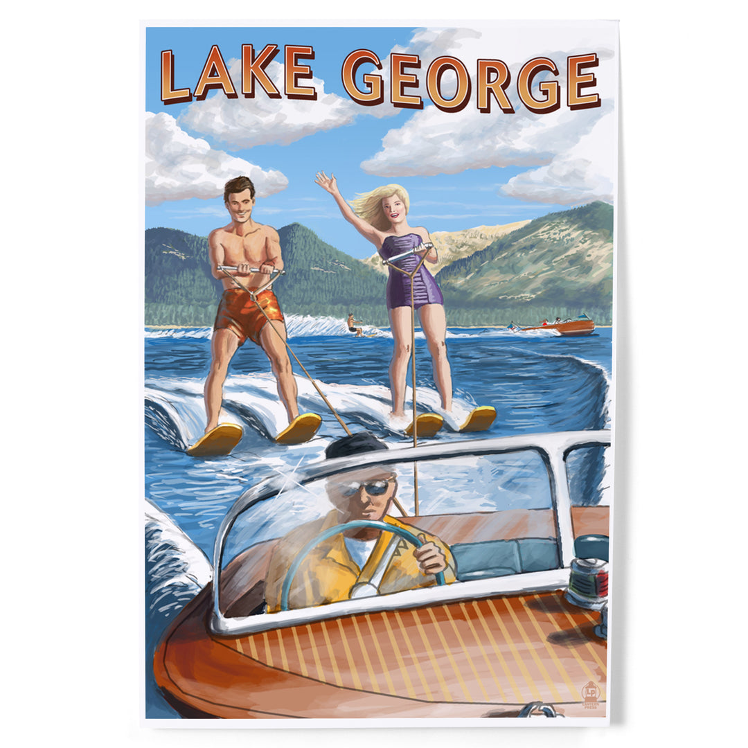 Lake George, New York, Water Skiing Scene, Art & Giclee Prints