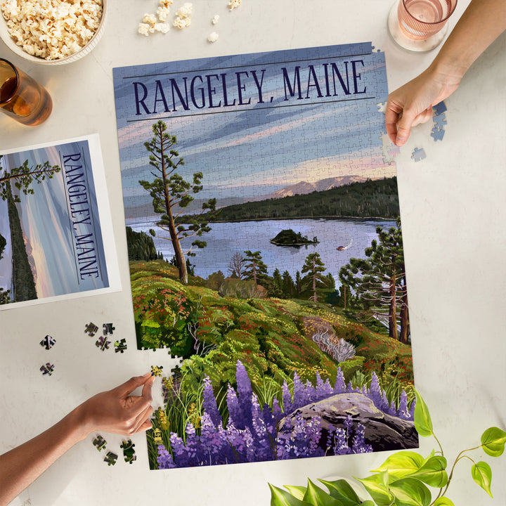 Rangeley, Maine, View of Sound and Mountains, Jigsaw Puzzle