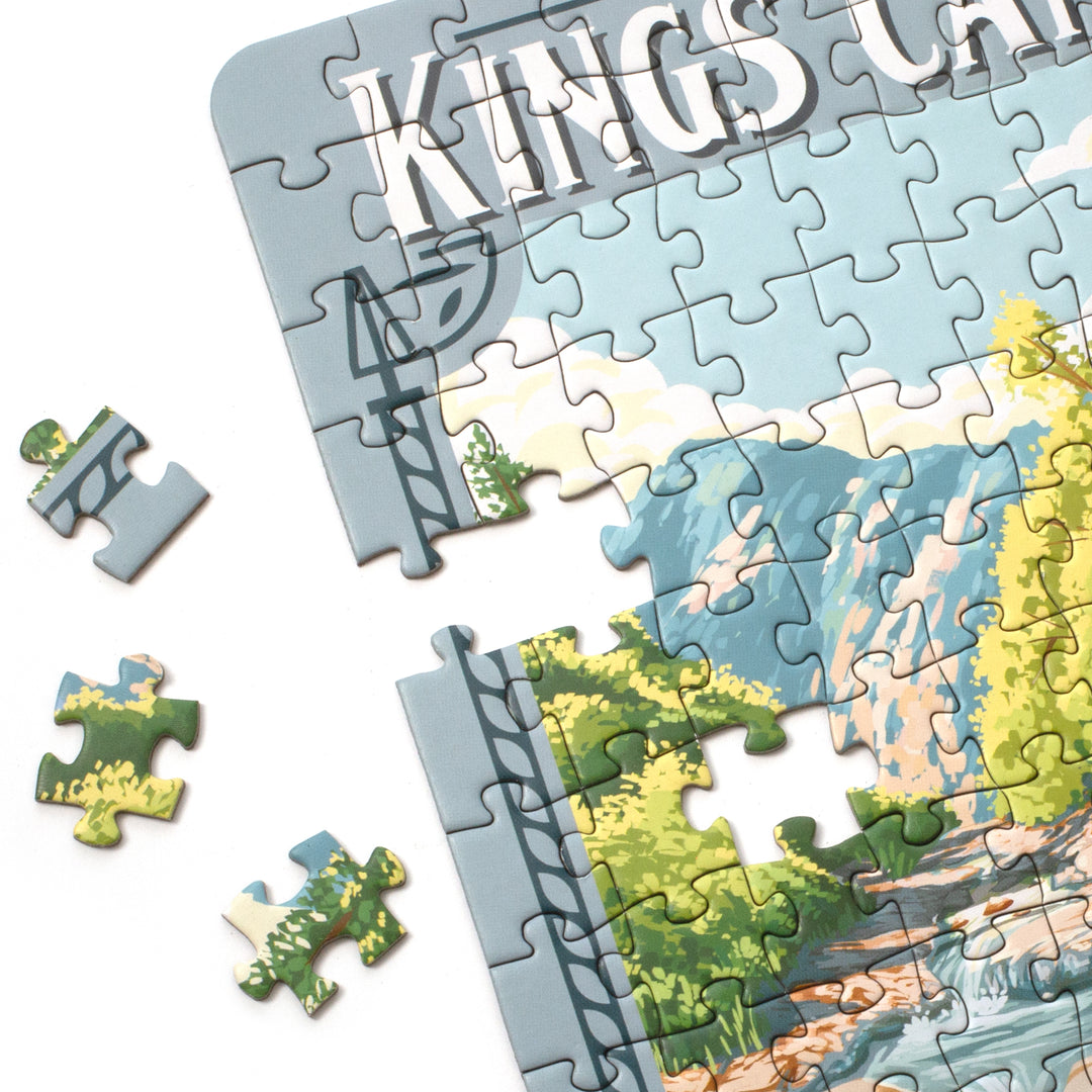 Lantern Press Mini Shaped Adult Jigsaw Puzzle, Protect Our National Parks (Kings Canyon)