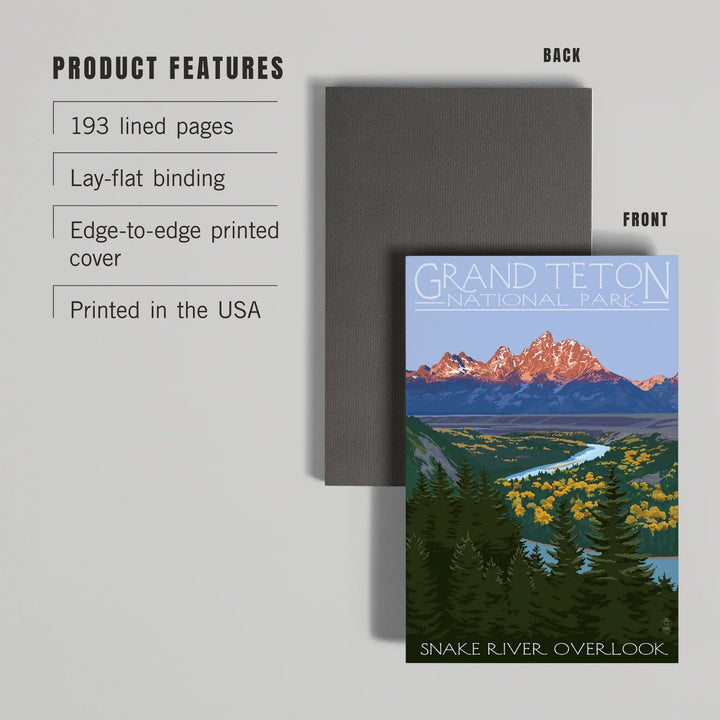 Lined 6x9 Journal, Grand Teton National Park, Wyoming, Snake River Overlook, Lay Flat, 193 Pages, FSC paper