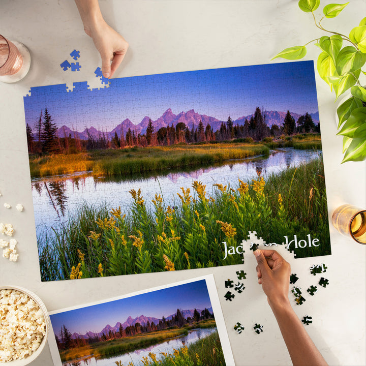 Jackson Hole, Wyoming, Flower Foreground, Jigsaw Puzzle