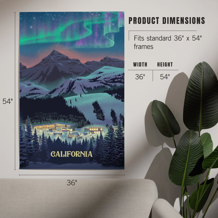 California, Village under Northern Lights, Art & Giclee Prints