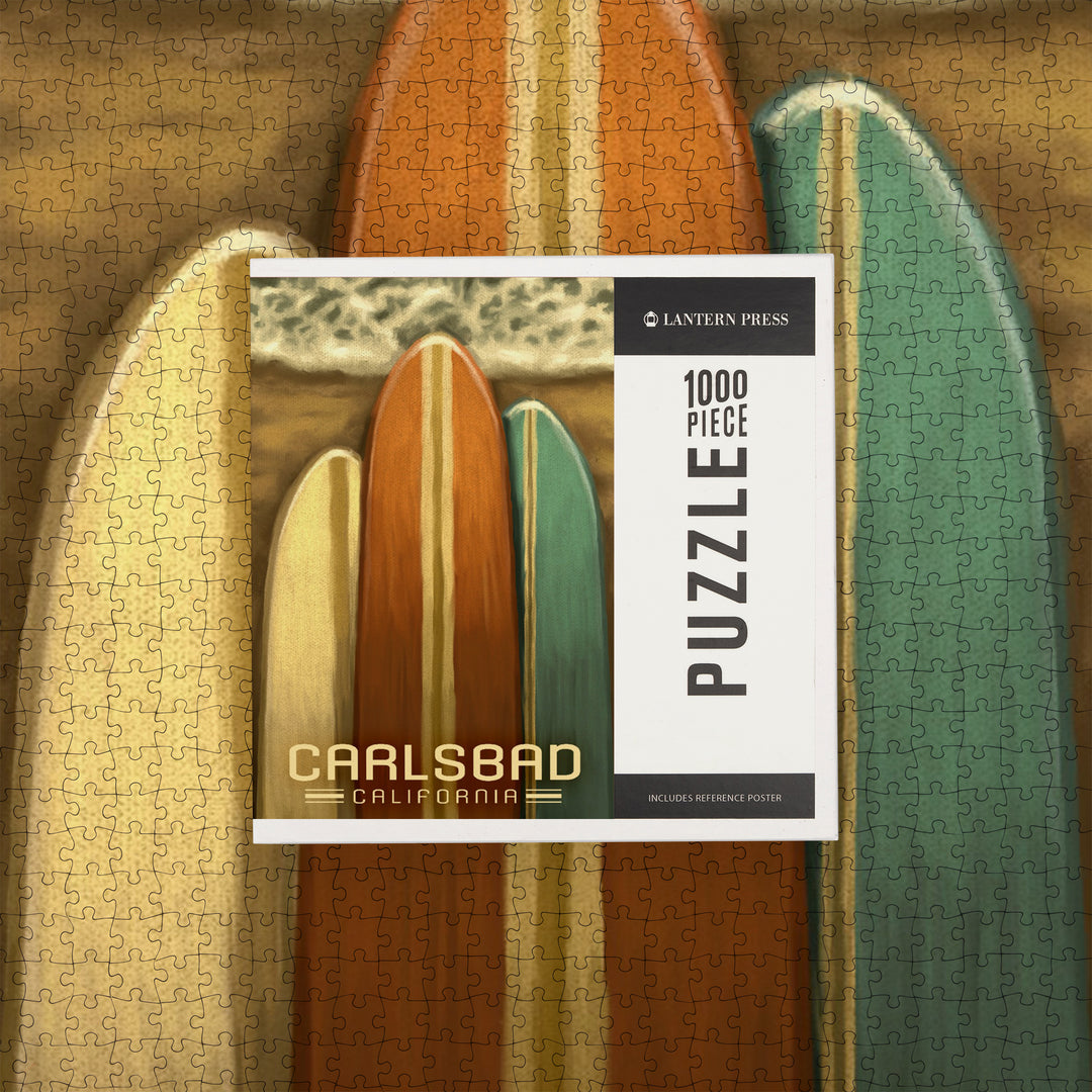 Carlsbad, California, Surfboards, Oil Painting, Jigsaw Puzzle