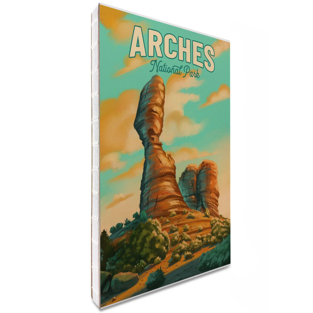 Lined 6x9 Journal, Arches National Park, Utah, Oil Painting, Lay Flat, 193 Pages, FSC paper