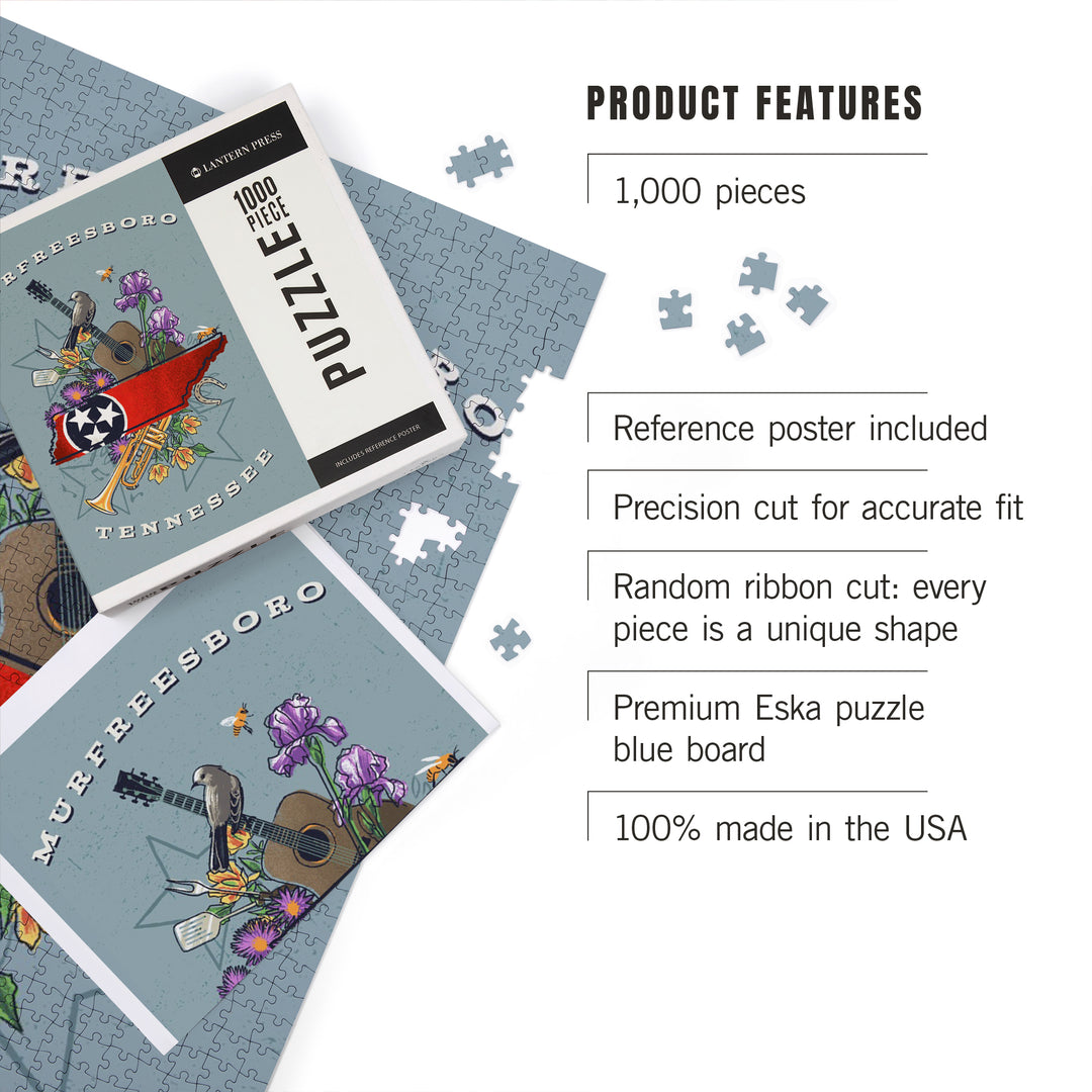 Murfreesboro, Tennessee, State Treasure Trove, 1000 Piece Jigsaw Puzzle