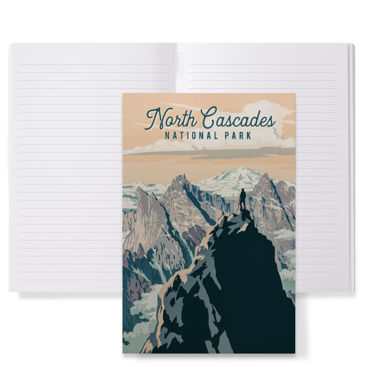 Lined 6x9 Journal, North Cascades National Park, Washington, Painterly National Park Series, Lay Flat, 193 Pages, FSC paper