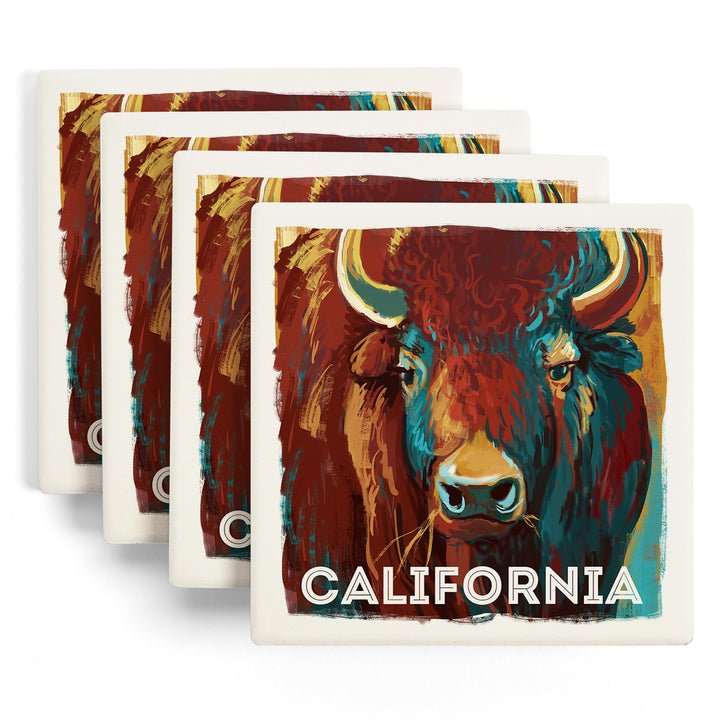 California, Vivid, Bison, Coaster Set