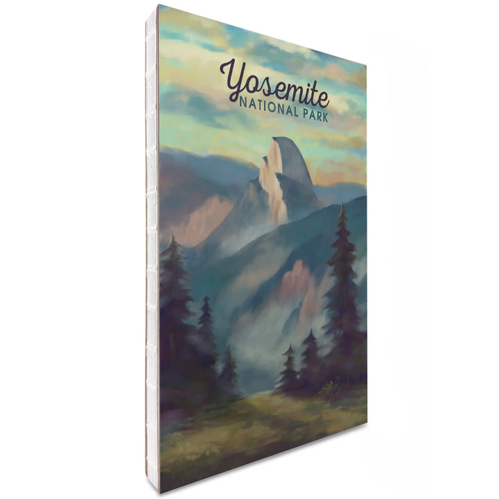 Lined 6x9 Journal, Yosemite National Park, California, Half Dome Scene, Oil Painting, Lay Flat, 193 Pages, FSC paper