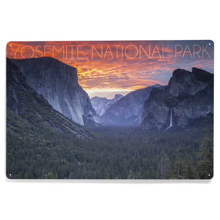 Yosemite National Park, California, Valley at Sunset, Metal Signs
