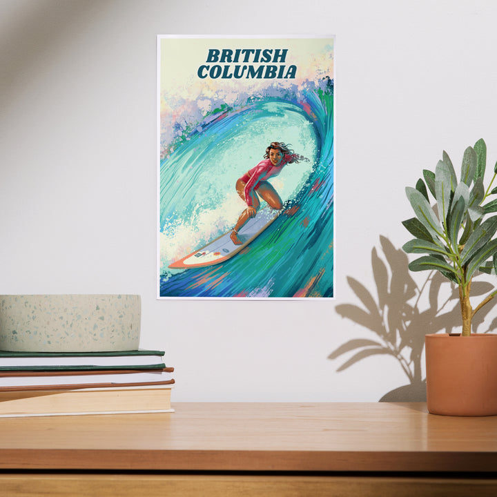 British Columbia, Vitamin Sea, Coastal Series, Surfer Girl, Art & Giclee Prints - Lantern Press