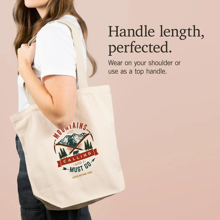 Jasper National Park, Canada, The Mountains are Calling, Bear and Mountains,, Tote Bag