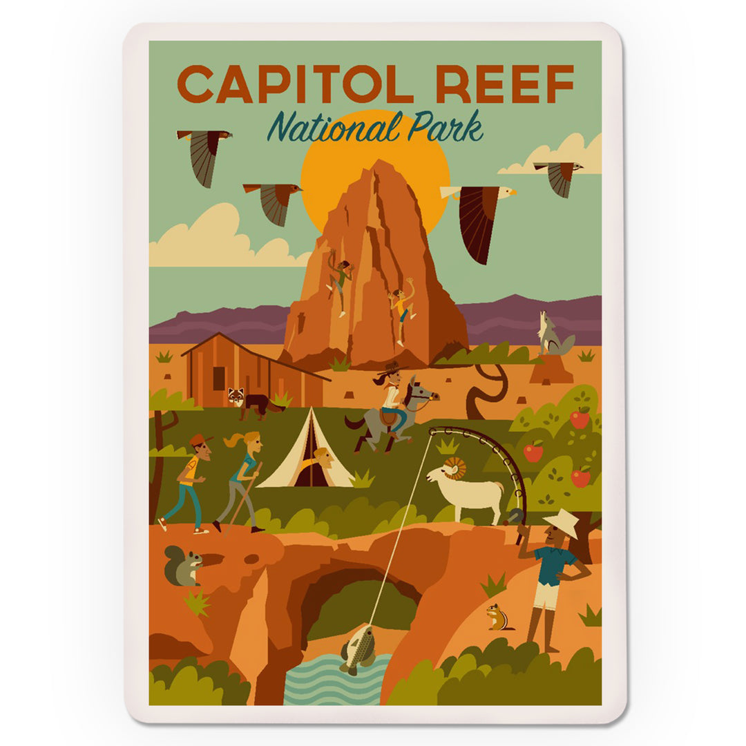 Playing Cards, Capitol Reef National Park, Utah, Geometric National Park Series, 52 Card Deck with Jokers in Box, Unique Art
