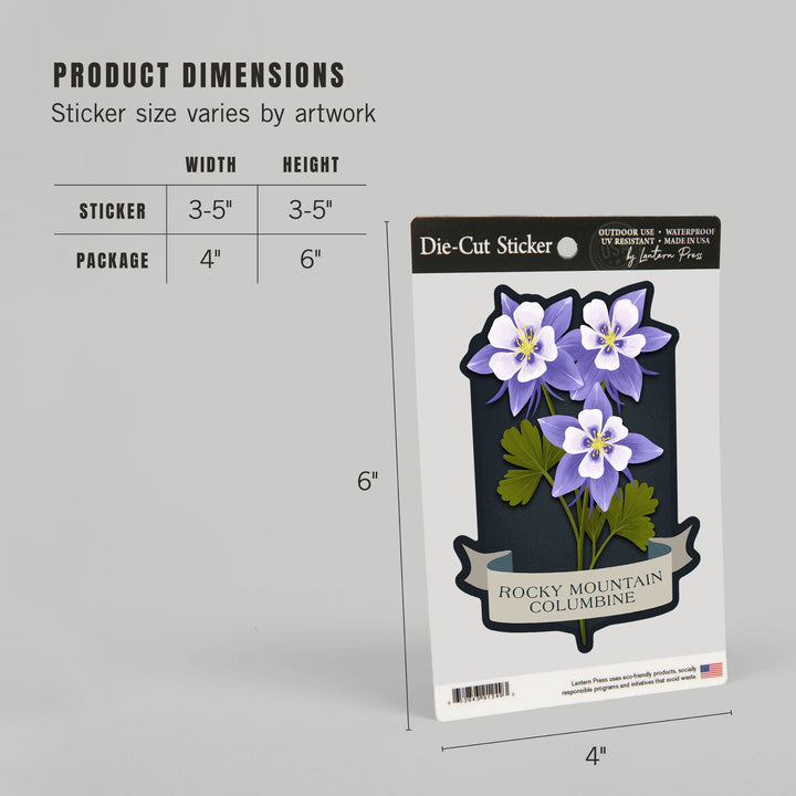 Vintage Flora Noir, Rocky Mountain Columbine, Vinyl Sticker