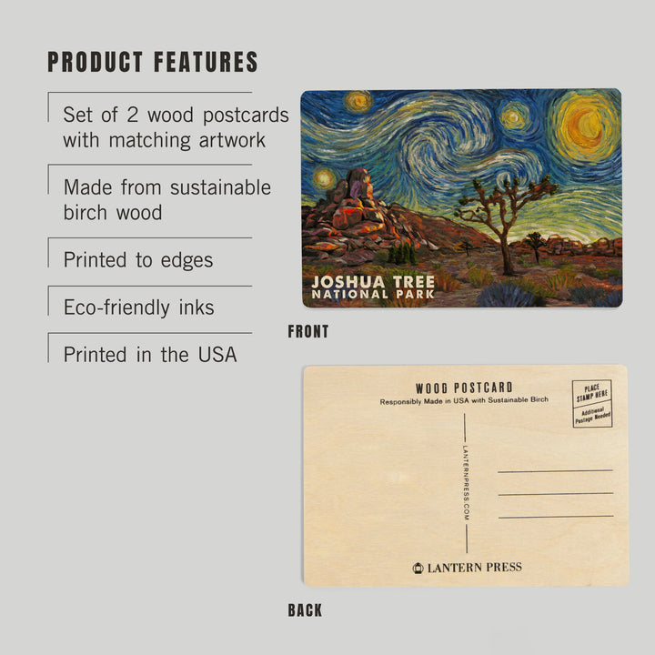 Joshua Tree National Park, Starry Night National, Wood Sign and Postcards