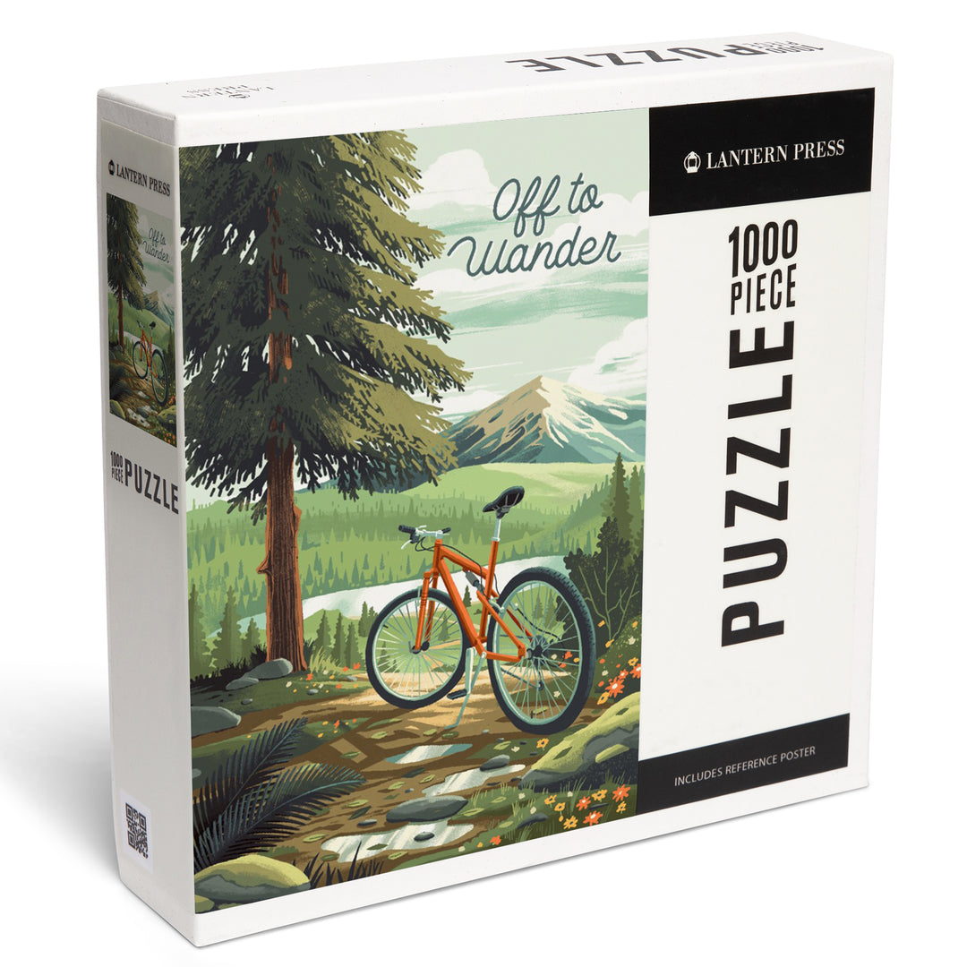 Off To Wander, Cycling with Mountains, 1000 Piece Jigsaw Puzzle