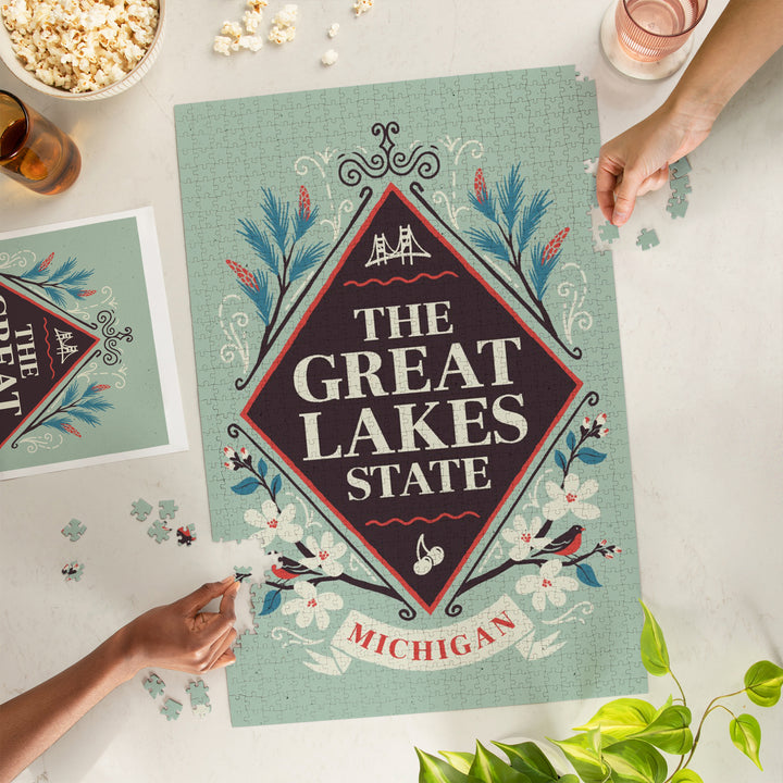 Michigan, State Motto Crest, State Series, Jigsaw Puzzle
