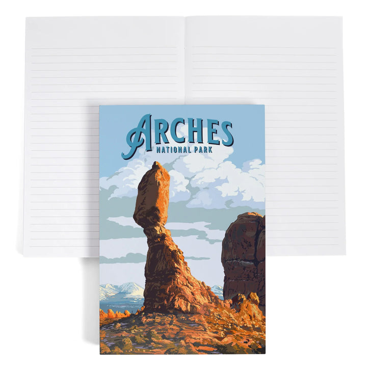 Lined 6x9 Journal, Arches National Park, Utah, Balanced Rock, Lay Flat, 193 Pages, FSC paper