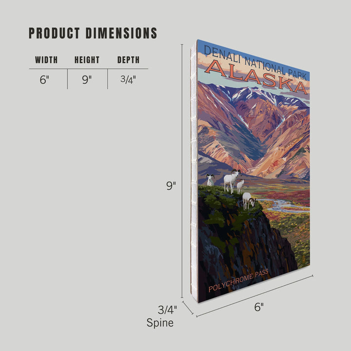 Lined 6x9 Journal, Denali National Park, Alaska, Polychrome Pass, Painterly Series, Lay Flat, 193 Pages, FSC paper