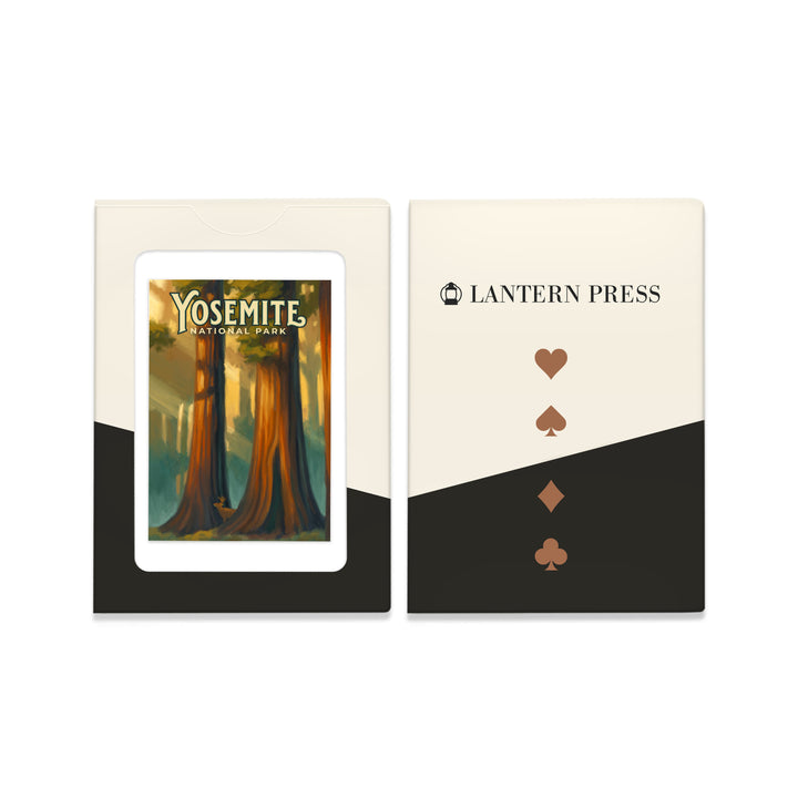 Playing Cards, Yosemite National Park, California, Visit Mariposa Grove, Oil Paintings, 52 Card Deck with Jokers in Box, Unique Art