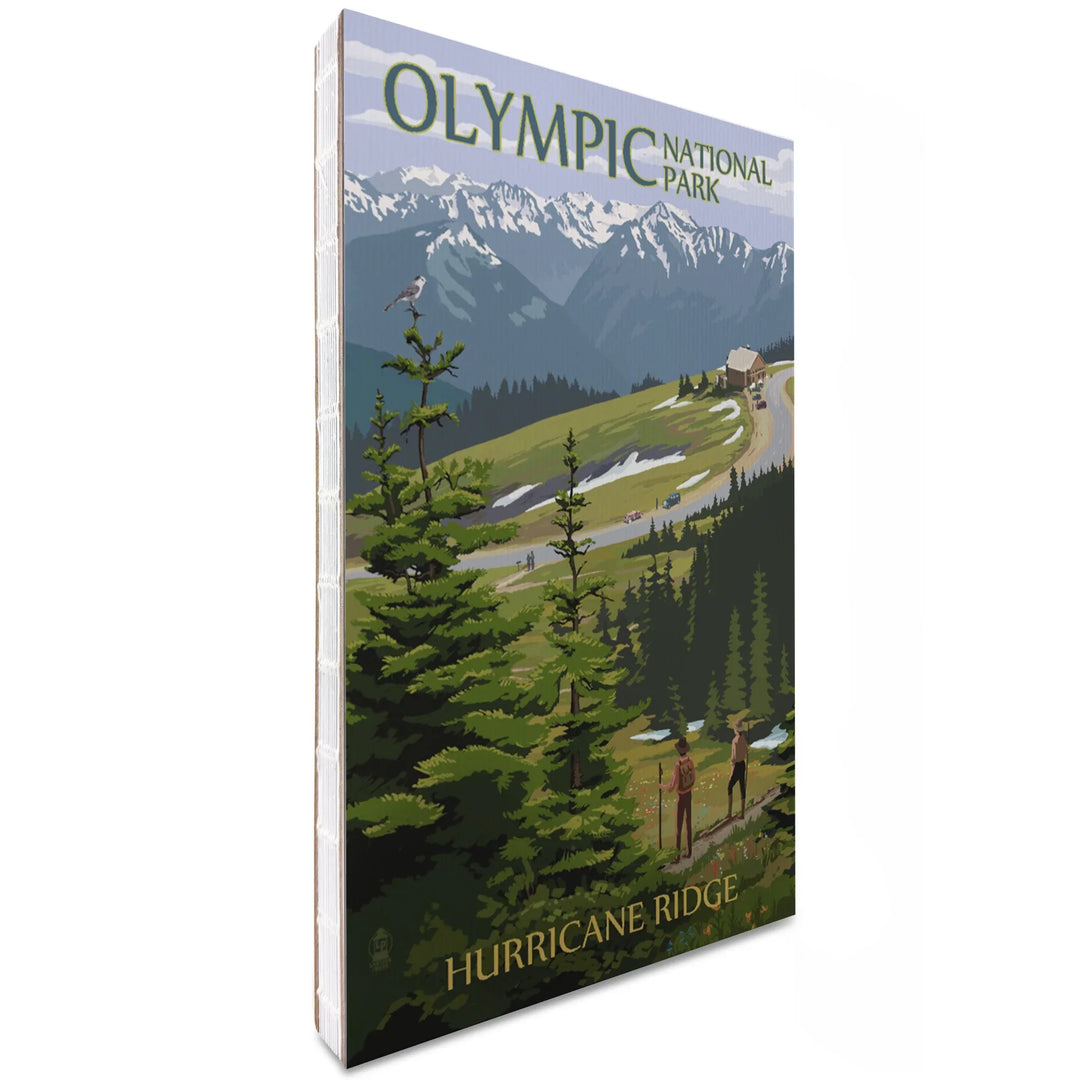 Lined 6x9 Journal, Olympic National Park, Washington, Hurricane Ridge and Hikers, Lay Flat, 193 Pages, FSC paper
