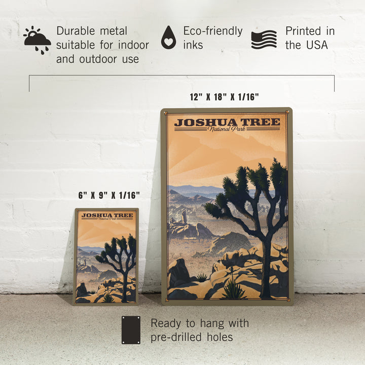 Joshua Tree National Park, California, Lithograph National Park Series, Metal Signs