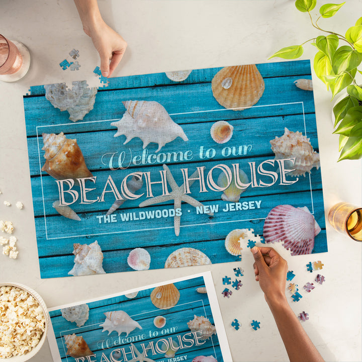 Wildwood, New Jersey, Photography, Seashells, Welcome to Our House, 1000 Piece Jigsaw Puzzle