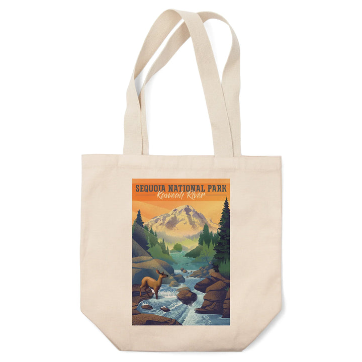 Sequoia National Park, California, Kaweah River, Lithograph, Tote Bag
