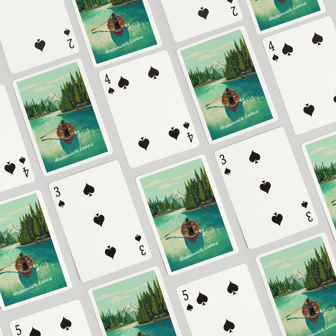 Playing Cards, Mammoth Lakes, California, Quiet Explorer, Boating, Mountain, 52 Card Deck with Jokers in Box, Unique Art