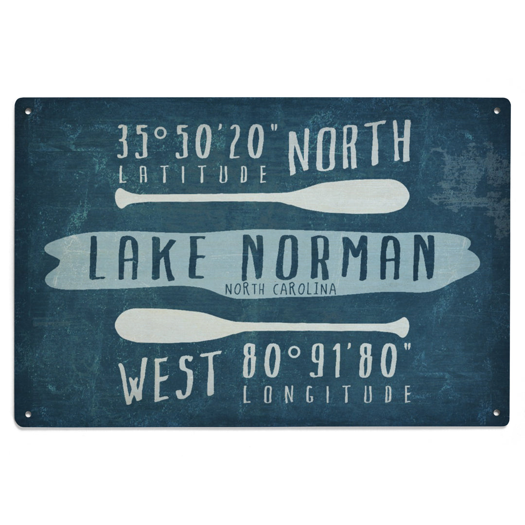 Lake Norman, North Carolina, Lake Essentials, Latitude & Longitude, Lantern Press Artwork, Wood Signs and Postcards