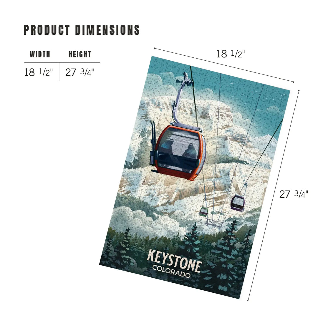 Keystone, Colorado, Lithograph, Gondola, Jigsaw Puzzle