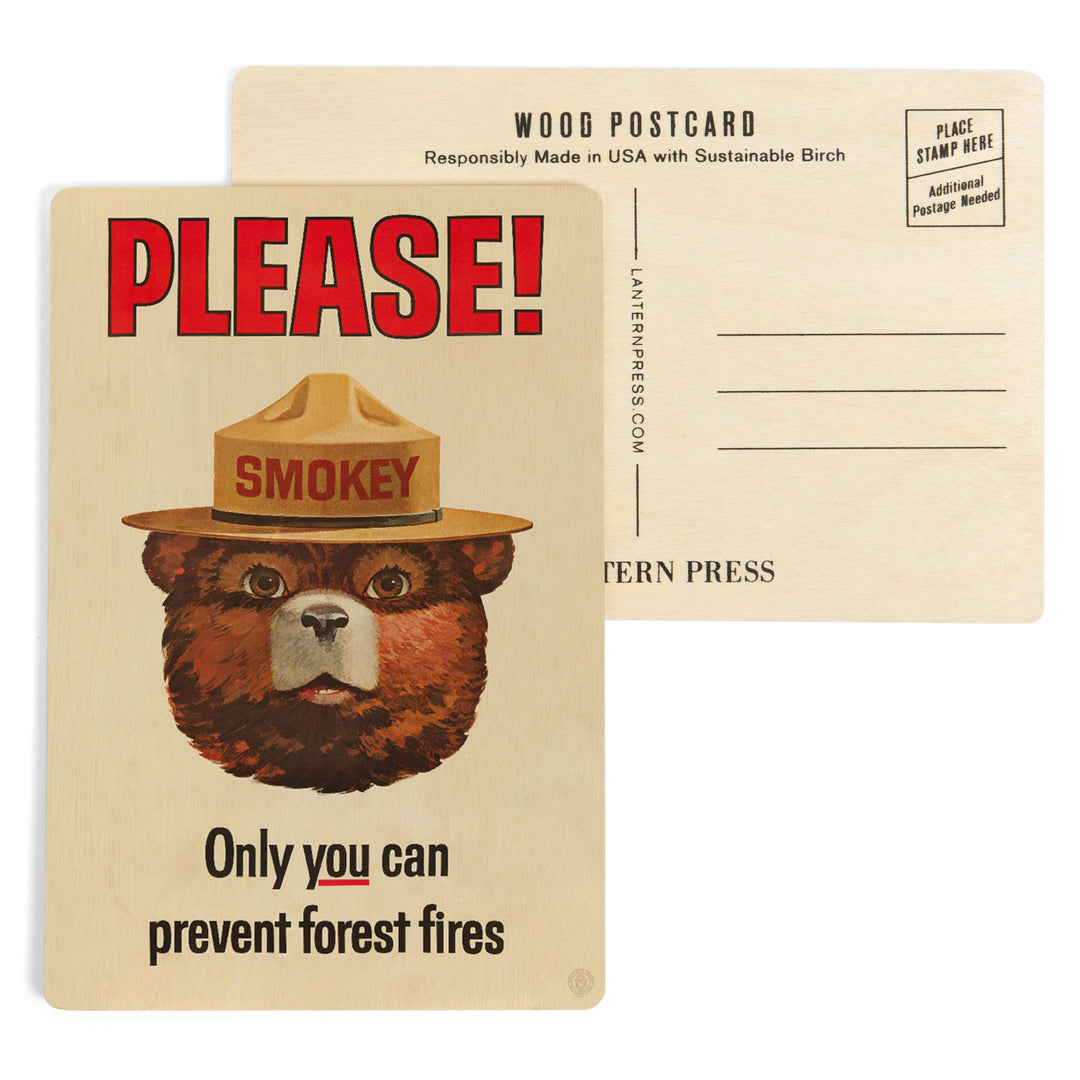 Smokey Bear Vintage Poster, Only You Can Prevent, Wood Sign and Postcards