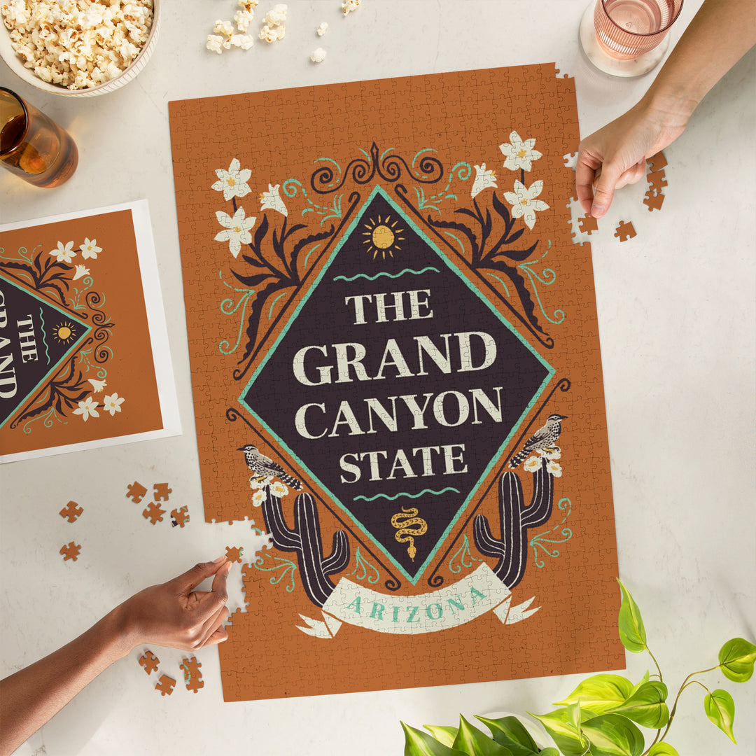 Arizona, State Motto Crest, State Series, 1000 Piece Jigsaw Puzzle