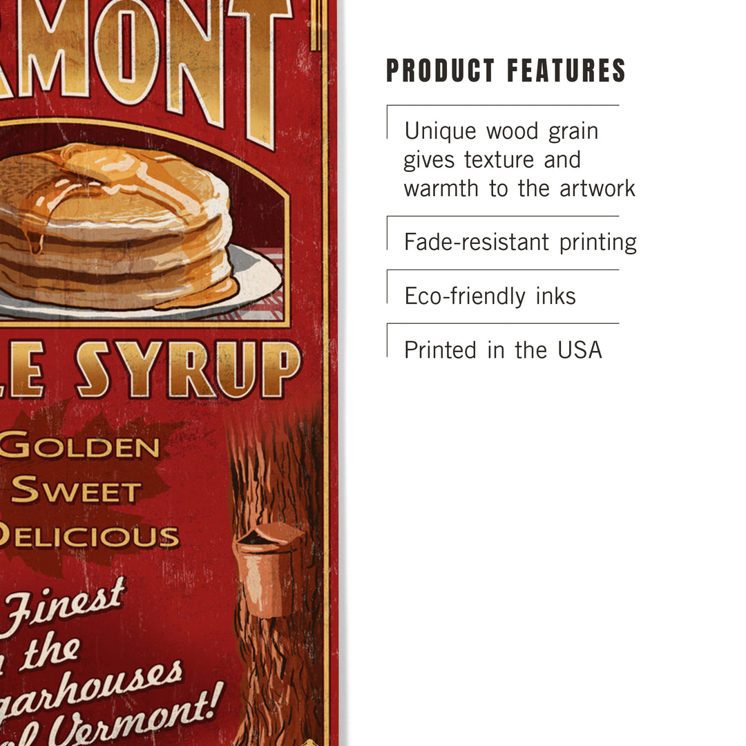 Vermont, Maple Syrup Vintage Sign, Wood Sign and Postcards
