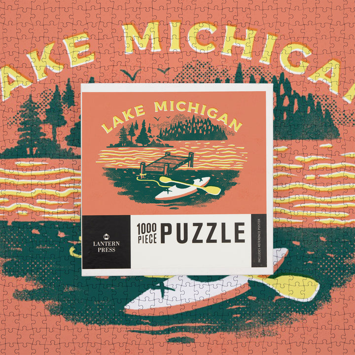 Lake Michigan, Lake Life Series, Dock, Jigsaw Puzzle