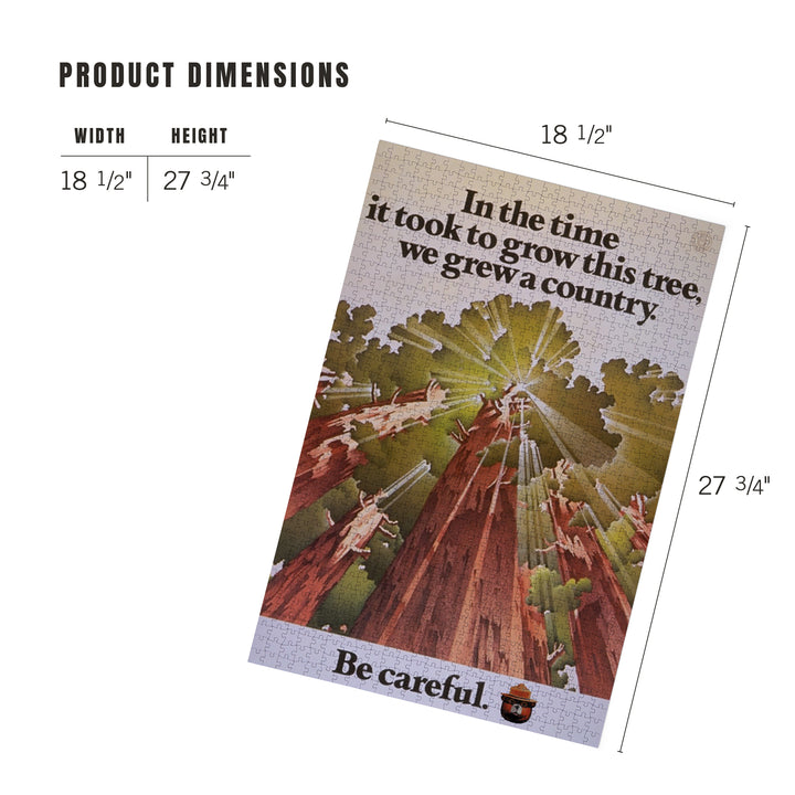 Smokey Bear, Time it Took to Grow a Tree, Officially Licensed Vintage Poster, Jigsaw Puzzle