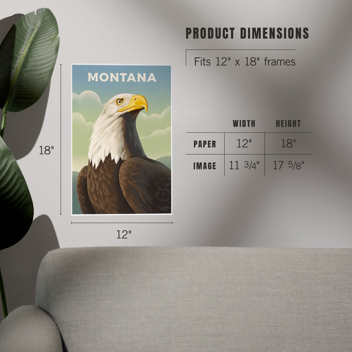 Montana, Lithograph Wildlife Series, Bald Eagle, Art & Giclee Prints