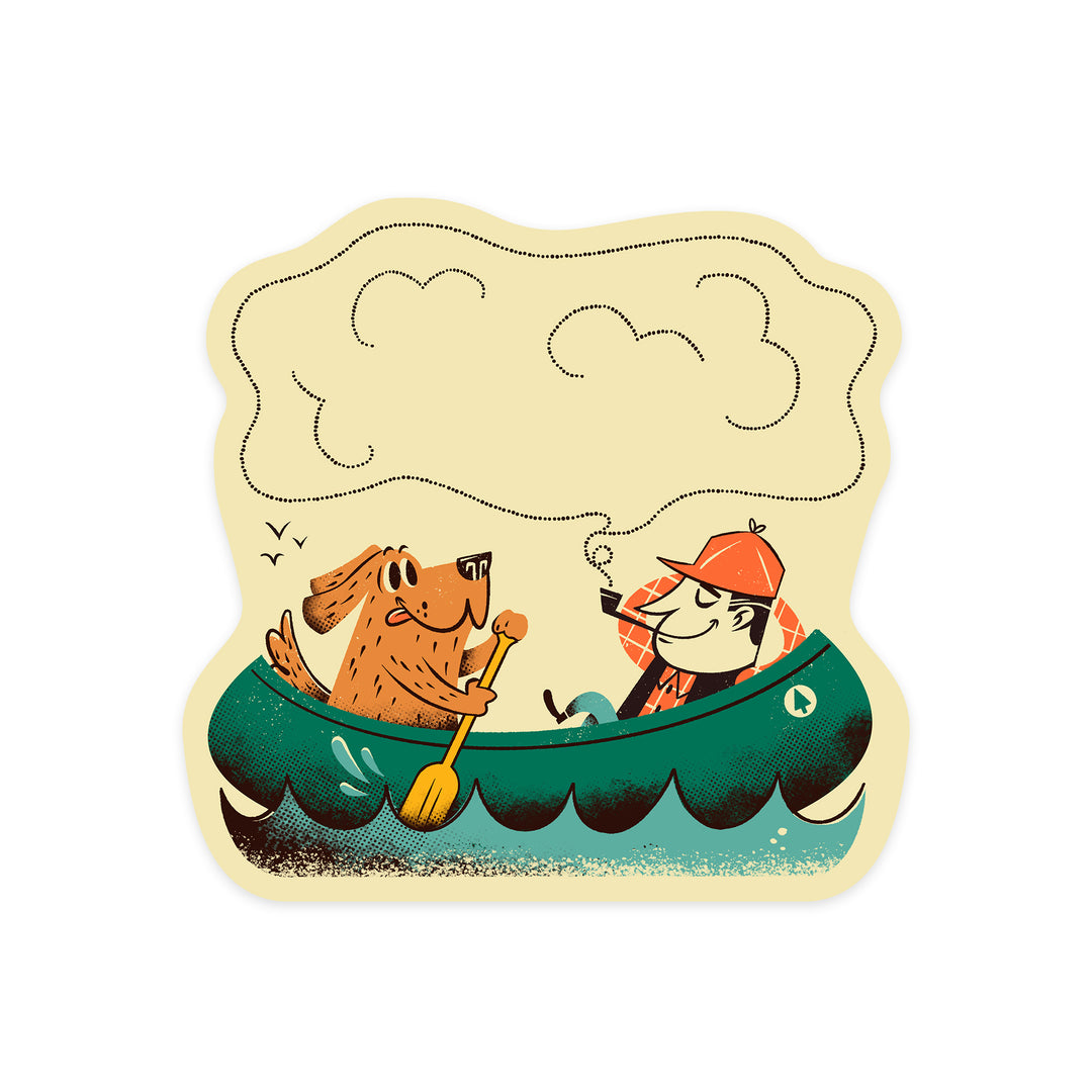Midcentury, Canoe, Vinyl Sticker