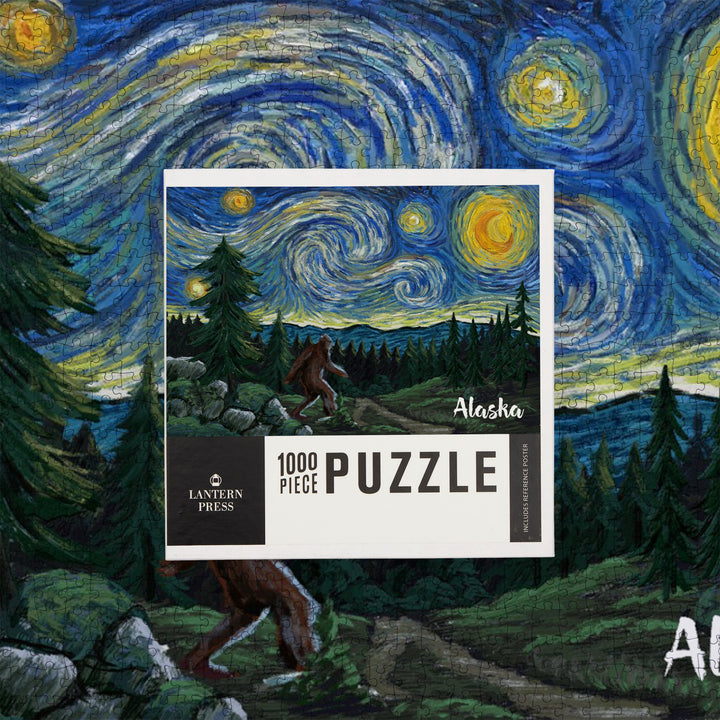 Alaska, Starry Night, Bigfoot, Jigsaw Puzzle