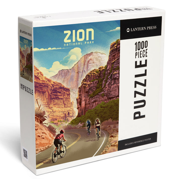 East Zion Bike Trail, Zion National Park Cycling Artwork, 1000 Piece Jigsaw Puzzle