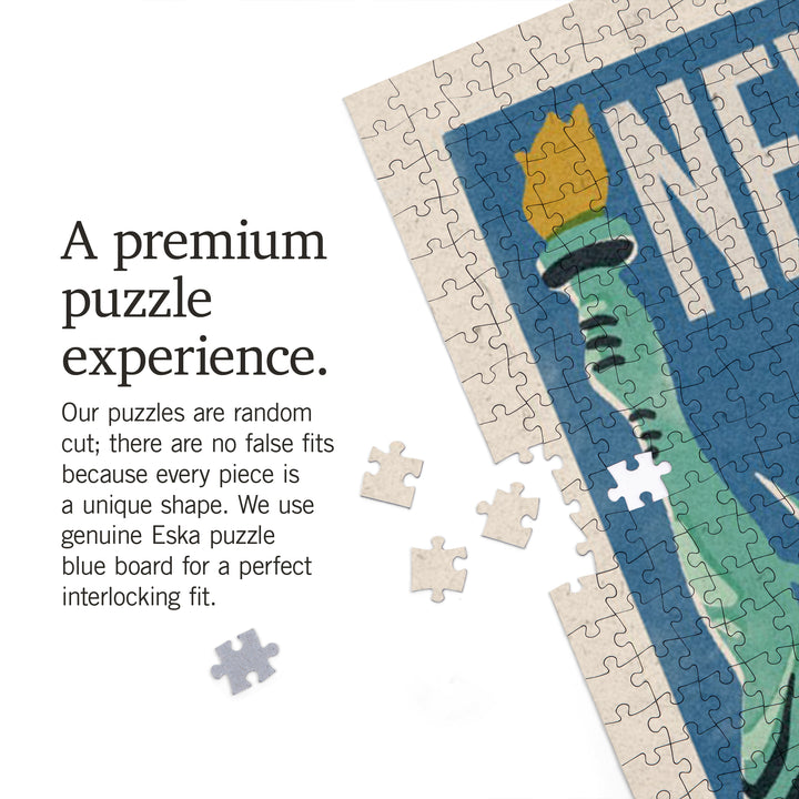 New York City, Woodblock City Series, Skyline, 1000 Piece Jigsaw Puzzle