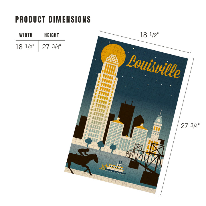 Louisville, Kentucky, Retro Skyline Classic Series, 1000 Piece Jigsaw Puzzle