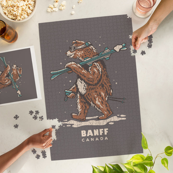 Banff, Canada, Ski Bear, Jigsaw Puzzle