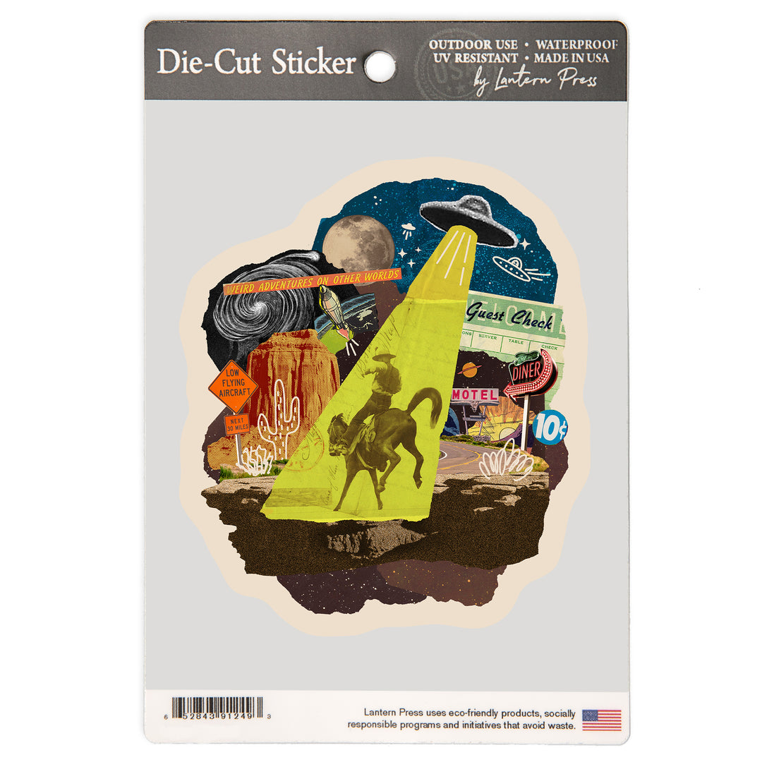 Retro Collage, Alien, Vinyl Sticker
