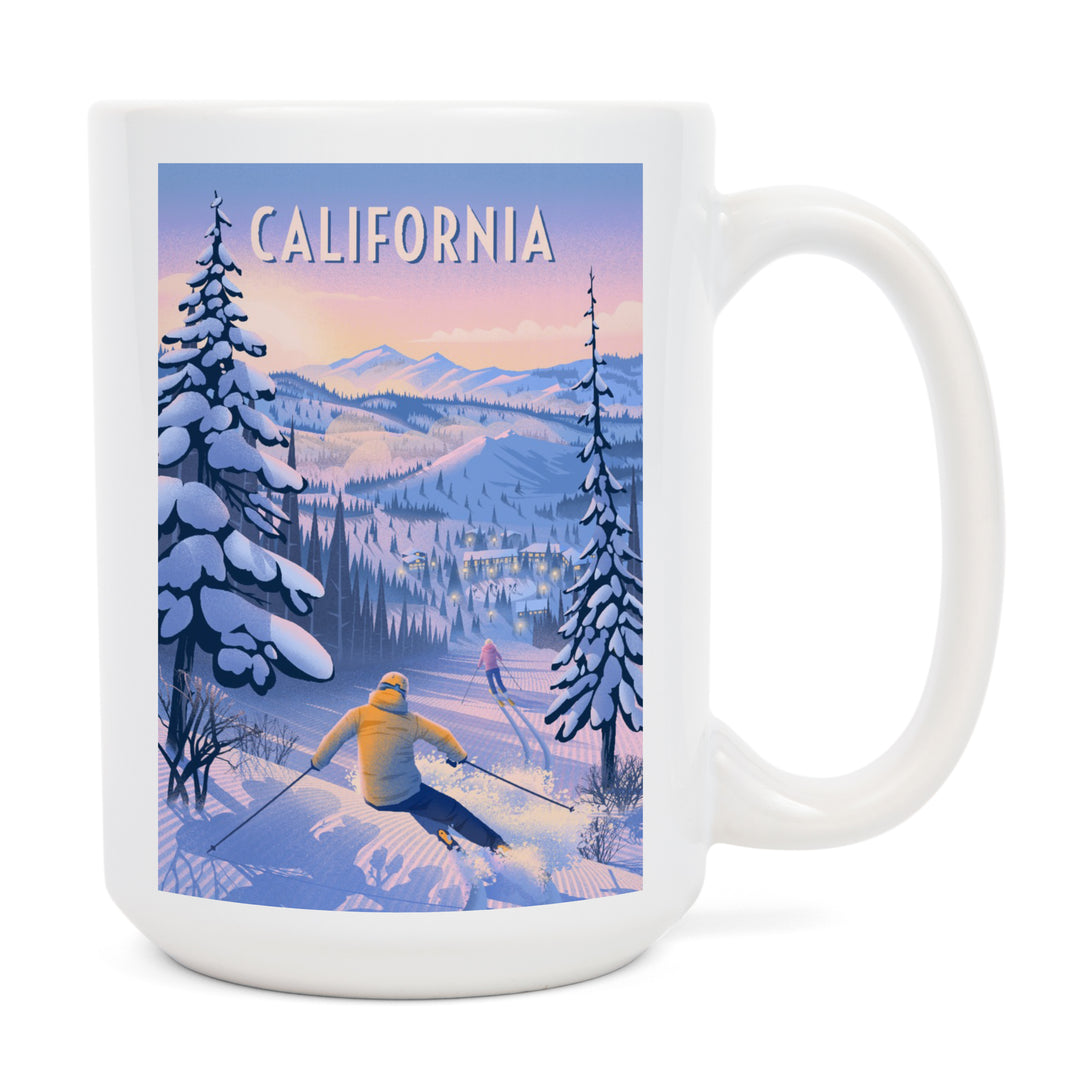 California, Ski for Miles, Skiing, Ceramic Mug