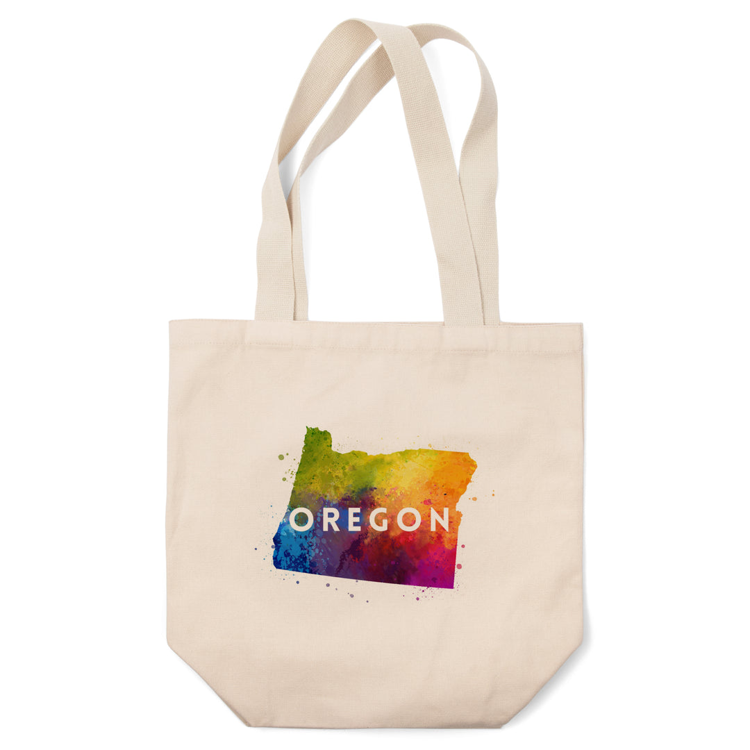 Oregon, State Abstract Watercolor, Contour, Lantern Press Artwork, Tote Bag