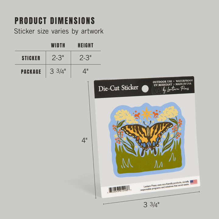 Boho Colorblock, Eastern Tiger Swallowtail, Vinyl Sticker