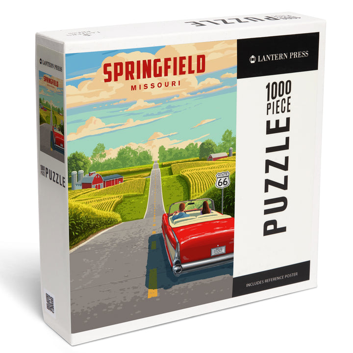 Springfield, Missouri, Painterly, Route 66, 1000 Piece Jigsaw Puzzle