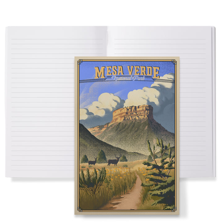 Lined 6x9 Journal, Mesa Verde National Park, Colorado, Lithograph, Lay Flat, 193 Pages, FSC paper