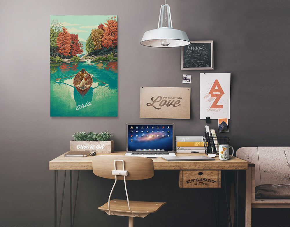 Ohio, Quiet Explorer, Boating, Mountain canvas art