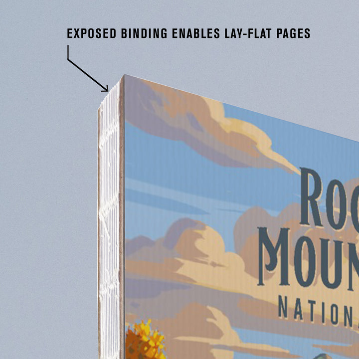 Lined 6x9 Journal, Rocky Mountain National Park, Colorado, Trail Ridge Road, Fall Colors, Painterly Series, Lay Flat, 193 Pages, FSC paper